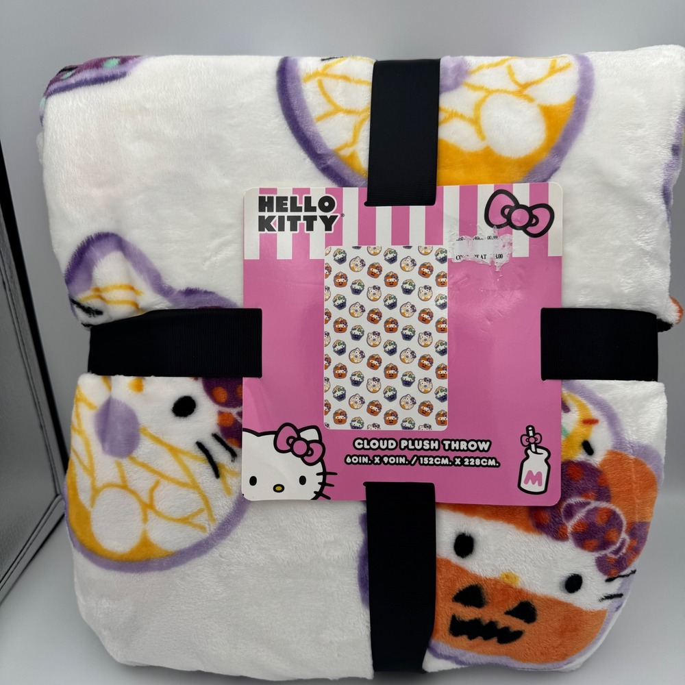 Hello Kitty Cloud Plush Throw 60x90 Halloween Donut Scare Blanket Throw